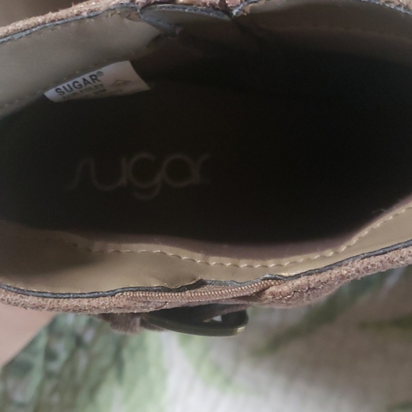Sugar Faux Suede Brown Platform Shoes Sz 9 - Picture 7 of 8